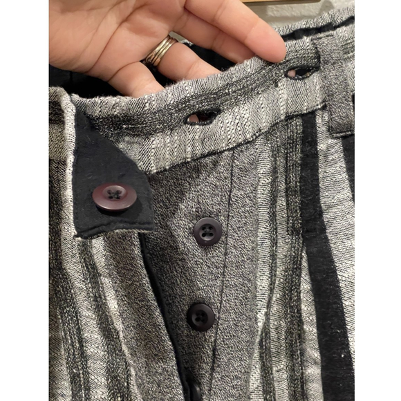 ACE & JIG Grey Black Striped Buttons Pants - Picture 4 of 8